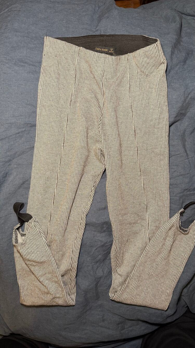 Zara Houndstooth Stirrup Leggings Size Small